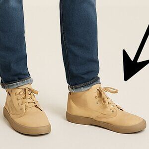 Zig-Zag Beige Canvas Lace-Up Shoes Men’s‎ 10